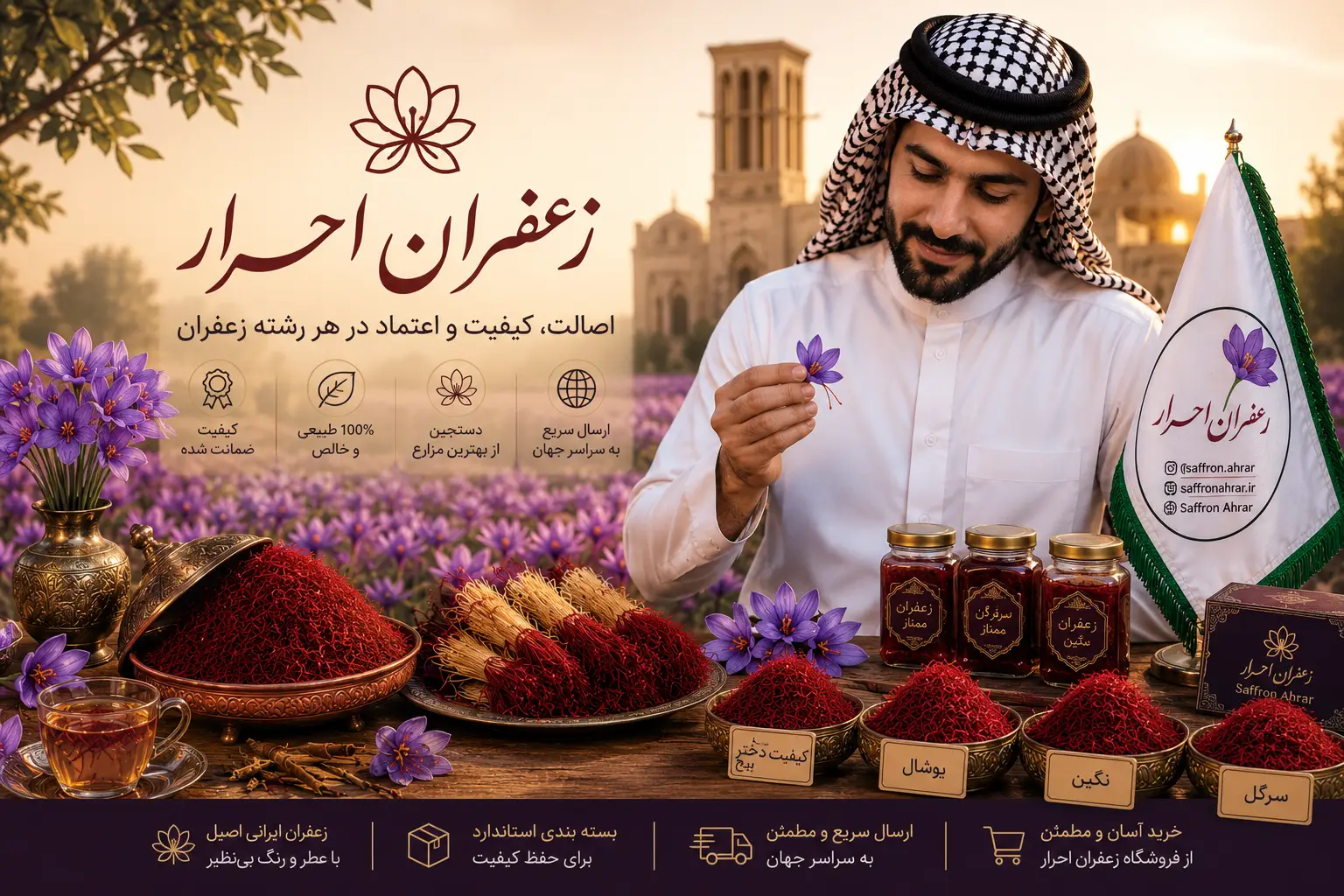 عکس دلنوشته: در دنیایی که تشخیص زعفران اصیل - احرار زعفران